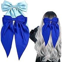 Amazon.co.jp: SALOCY サテンヘアリボン - 女性用ビッグブルー